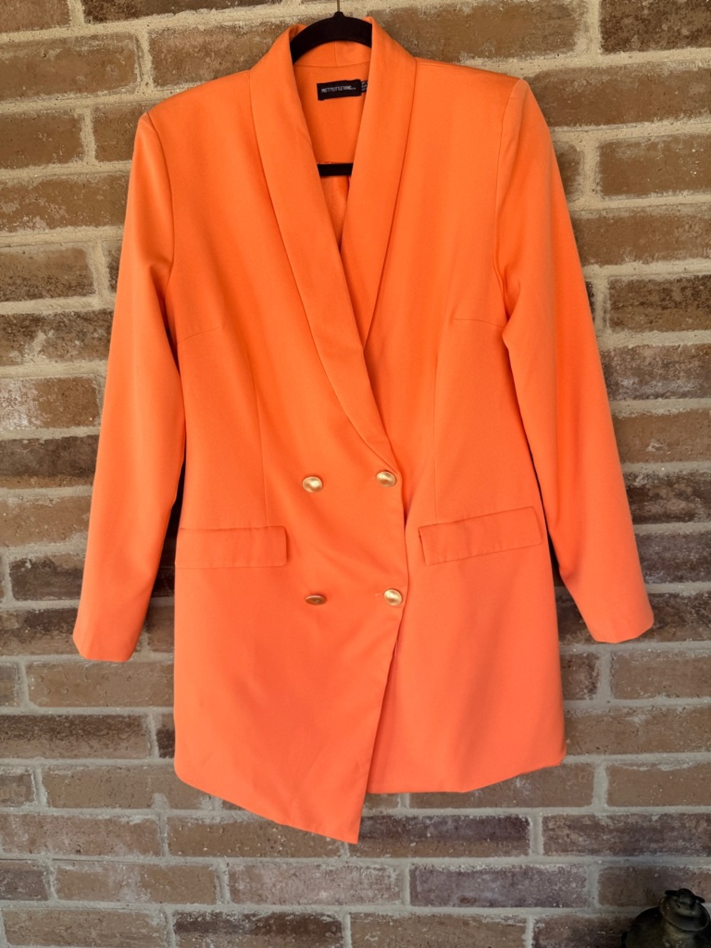 PrettyLittleThing Bright Orange Double-Breasted Blazer